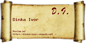 Dinka Ivor névjegykártya